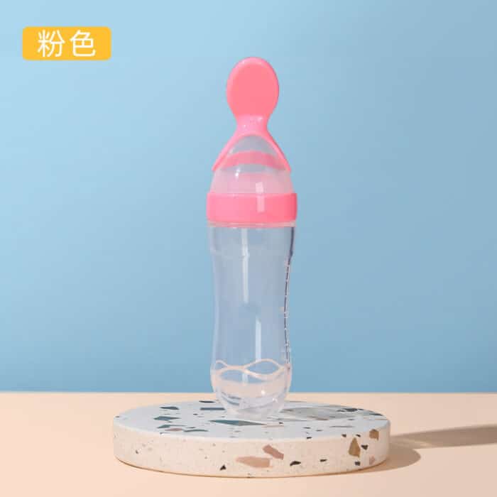 Silicone Baby Bottle With Spoon Fooder
